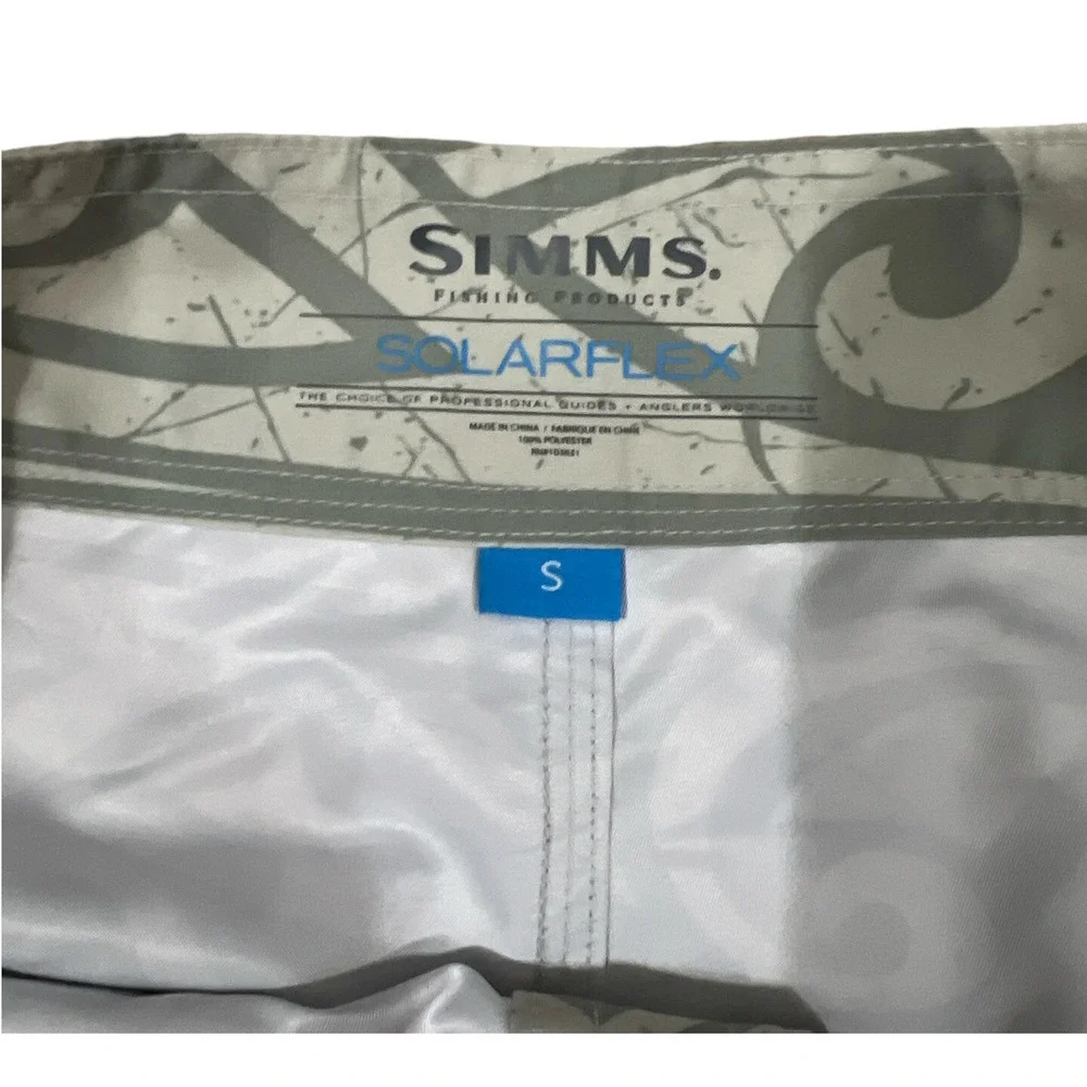 SIMMS FISHING shorts mens SMALL‎ gray white blue